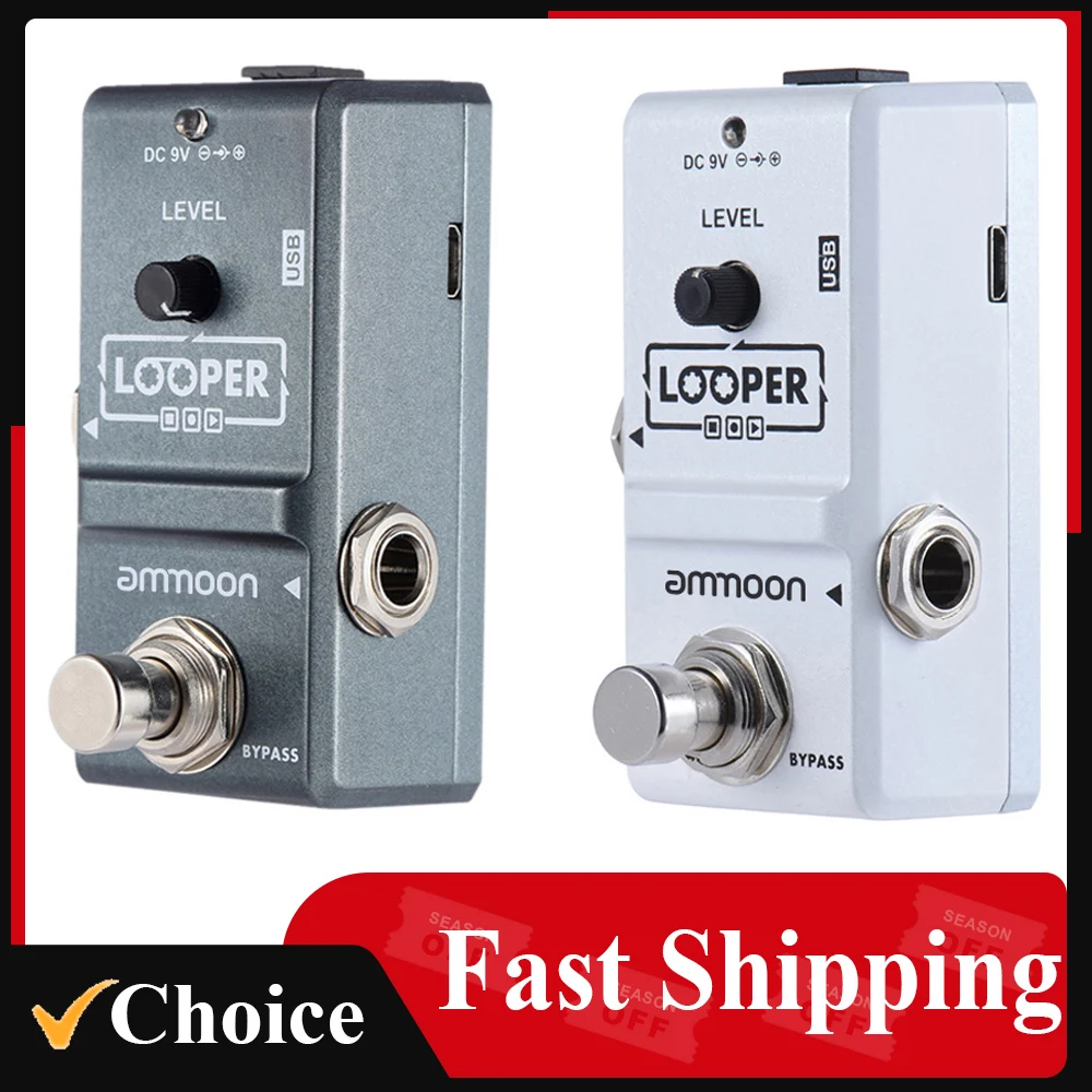 ammoonAP09NanoLoopElectricGuitarEffectPedalLooperTrueBypassUnlimitedOverdubs10