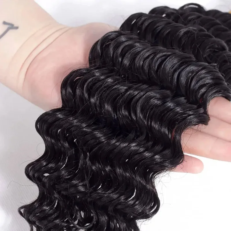 TrendyLace Deep wave Bundle 100% Human Hair Long Curly Hair 4 Bundles Brazilian Human Extensions