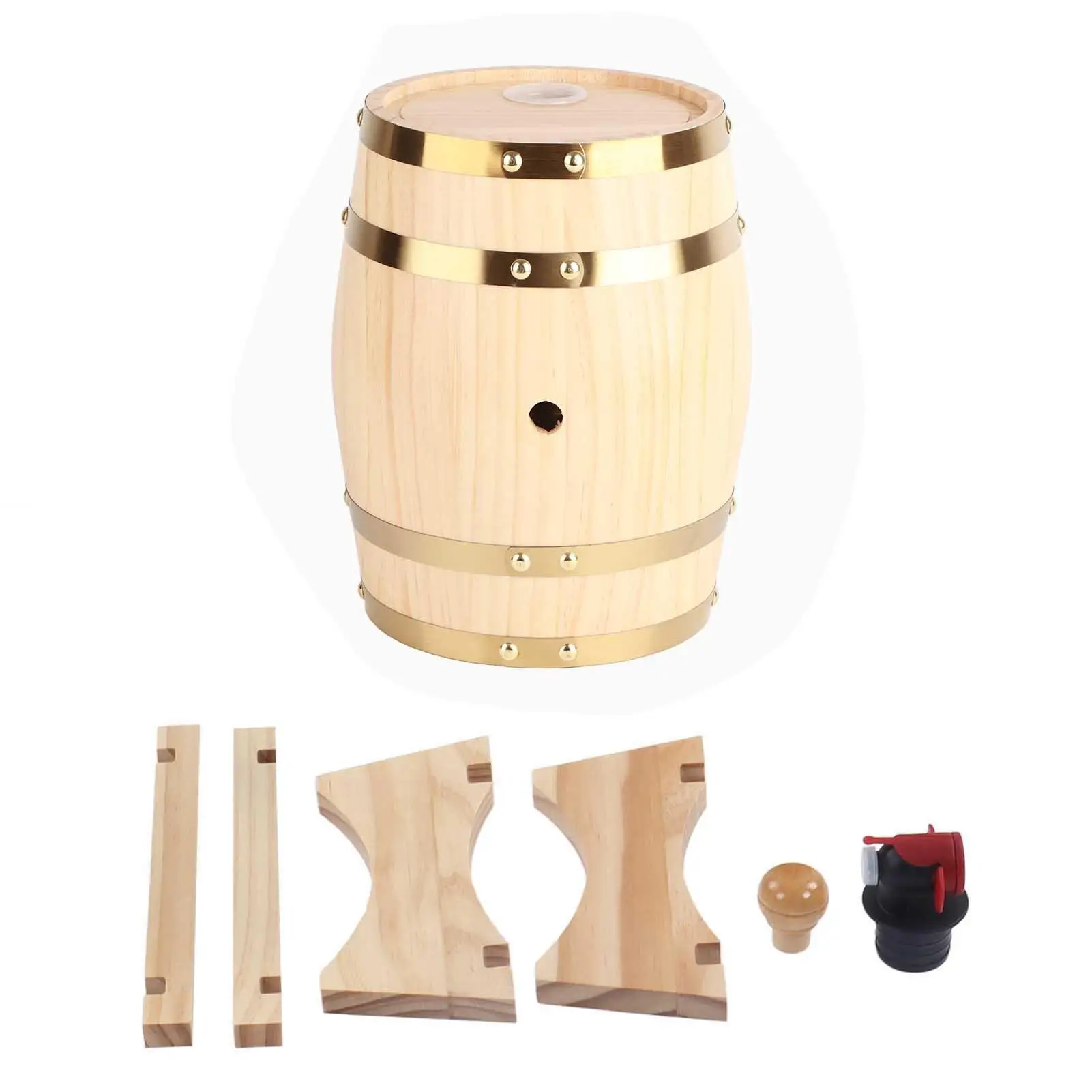 Wooden Wine Barrel for Aging Self-Brewed Wine & Beer - Perfect for Bars, Catering, and BBQs