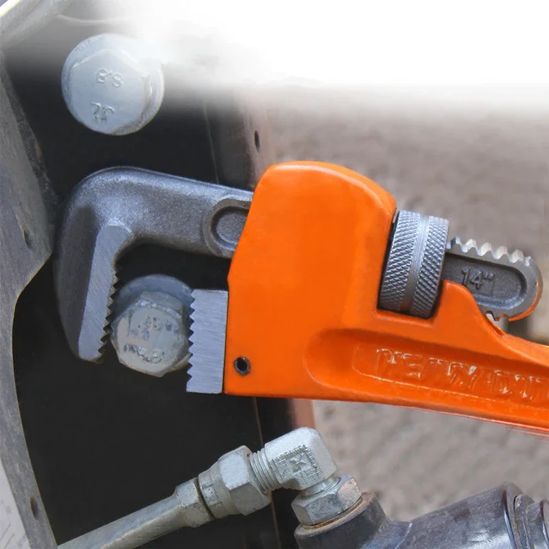 Heavy Duty Straight Pipe Wrench 8/10/12/14/18 Inch Plumbing Installation Pliers Spanner Universal Large Opening Adjustable Clamp