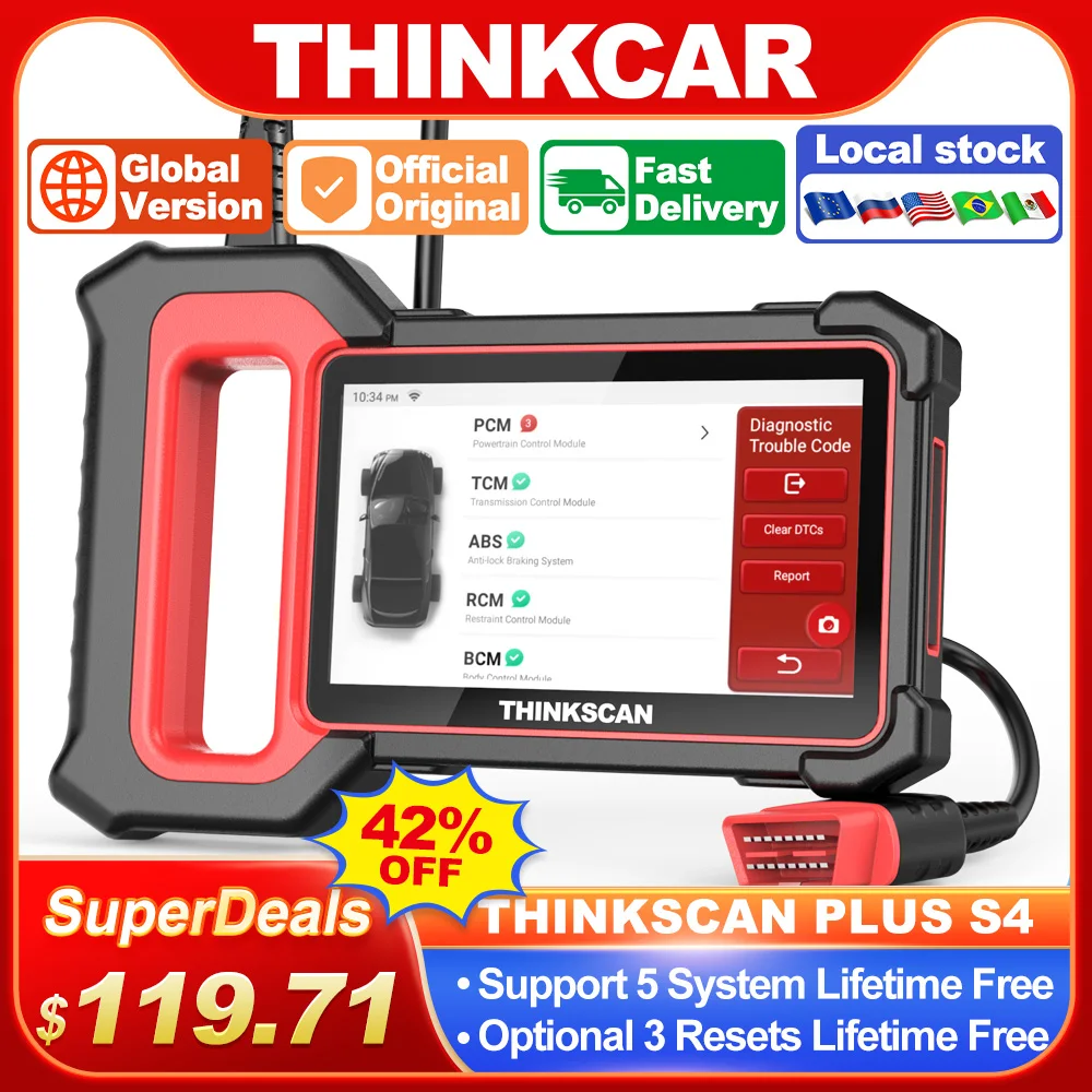 Thinkcar Thinkscan Plus S4 S7 Abs Srs Ecm System Strumenti Diagnostici Per Auto Obd2 Scanner Automatico Lettore Codificatore Di Codici Obd 2 Aggiornam