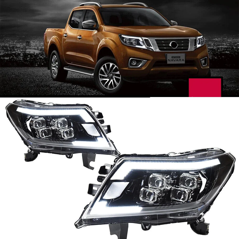 

For Navara NP300 2015-2020 LED Headlight Replacement DRL Dual Projector Facelift