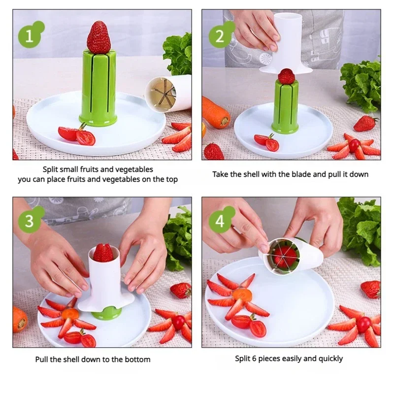 Cucumber Cutter Stainless Steel Blade Fruit and Vegetable Divider Carrot Cutter Kitchen Gadgets Vegetable Cutter Kitchen Gadgets