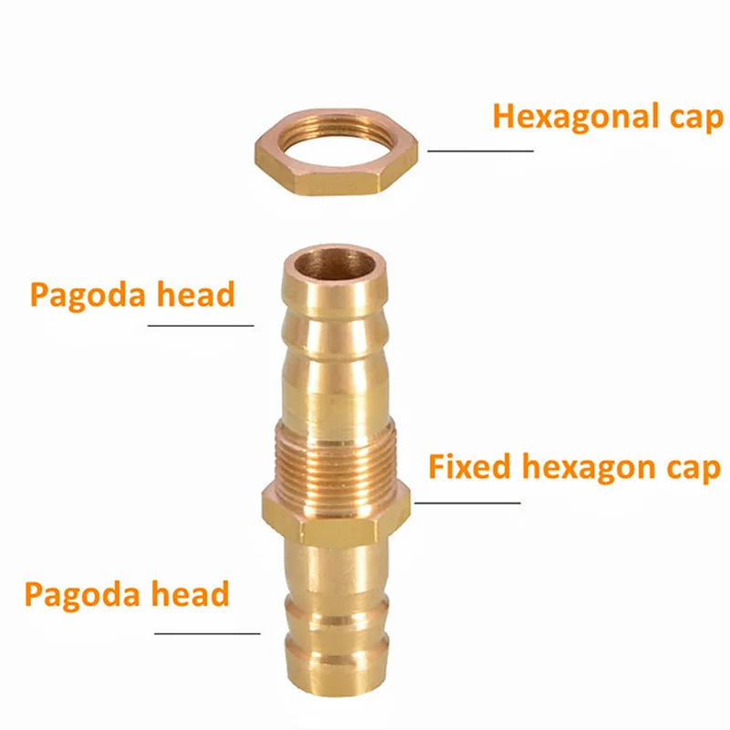Brass Barb Pipe Fitting Straight Elbow T Y X Shape 2 3 4 Way Connector hose pipe fitting pipe fitting tee adapter water pipe fitting for 6mm to 19mm 8mm 10mm 14mm 16mm 4mm Copper Water Tube