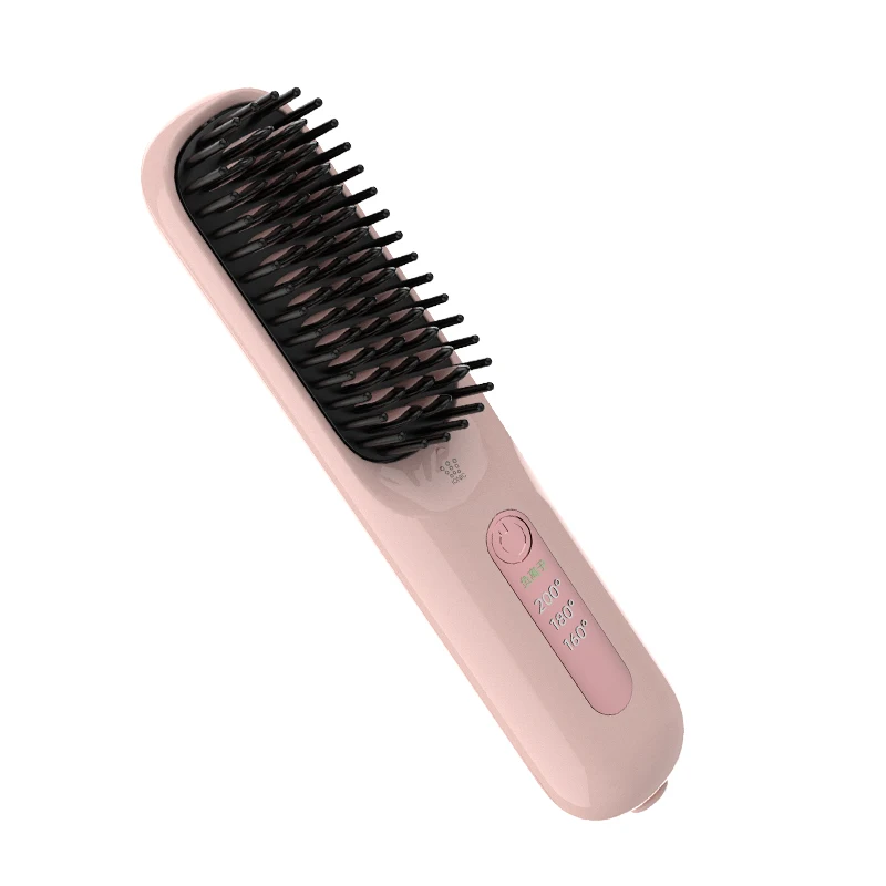 Brosse à lisser les cheveux à ions négatifs, 360 ° Dents flexibles, chaleur rapide avec 3 températures réglables, protection anti-brûlure sûre 1 Brosse à lisser les cheveux à ions négatifs, 360 ° Dents flexibles, chaleur rapide avec 3 températures réglables, protection anti-brûlure sûre 1