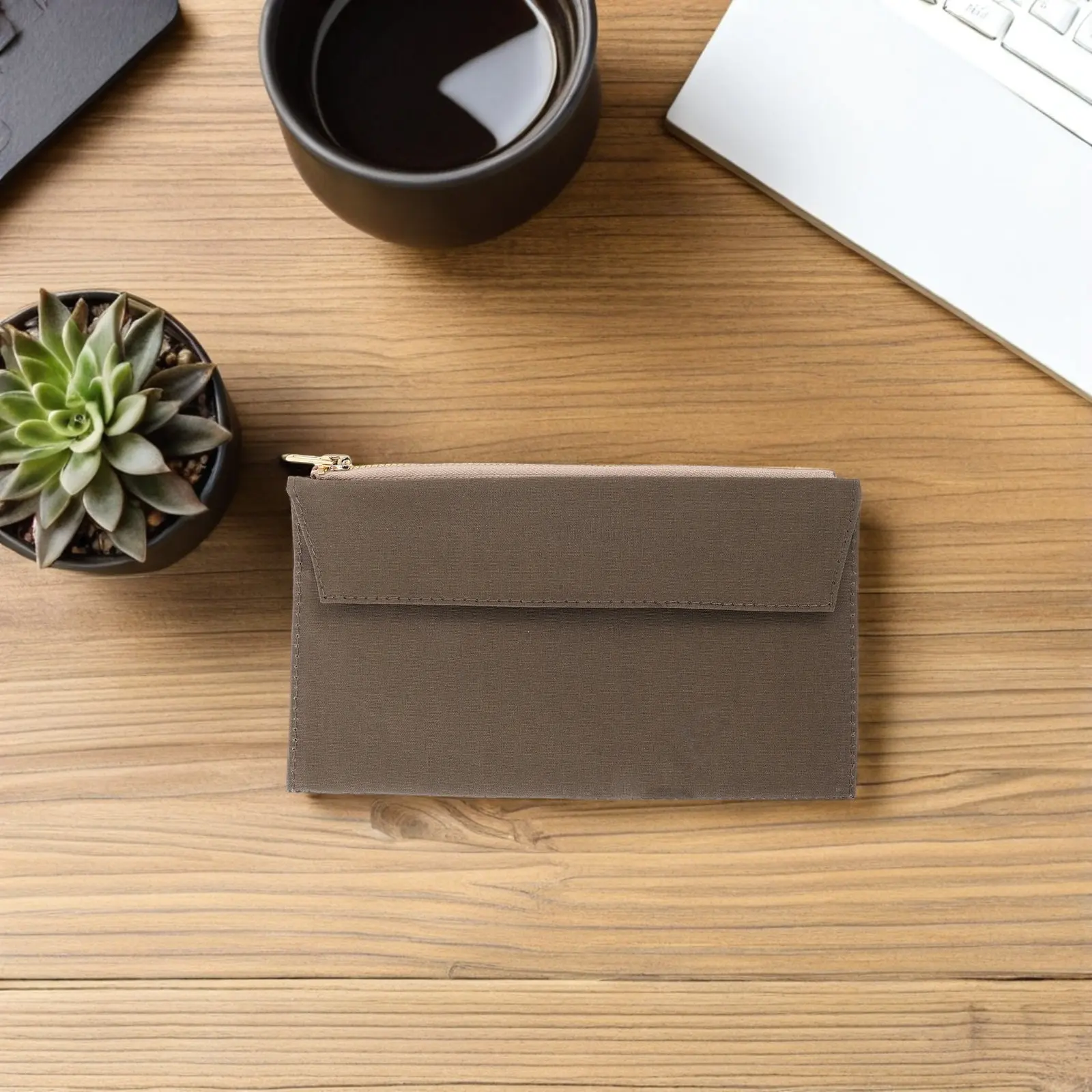 여행용 포켓 노트북 커버 올리브 그린 캔버스 소형 노트북 슬리브 오거나이저 케이스 안전 지퍼 보관 가방 (저널용)