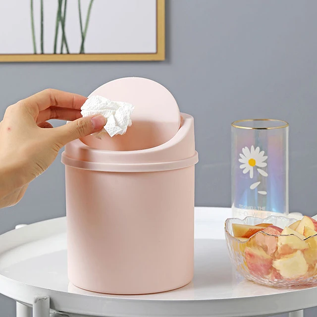 1PC Mini Desktop Bin Kleinen Mülleimer Rohr Mit Abdeckung Schlafzimmer  Mülleimer Mülltonne Sauber Arbeitsbereich Lagerung Box hause Schreibtisch  Mülleimer - AliExpress