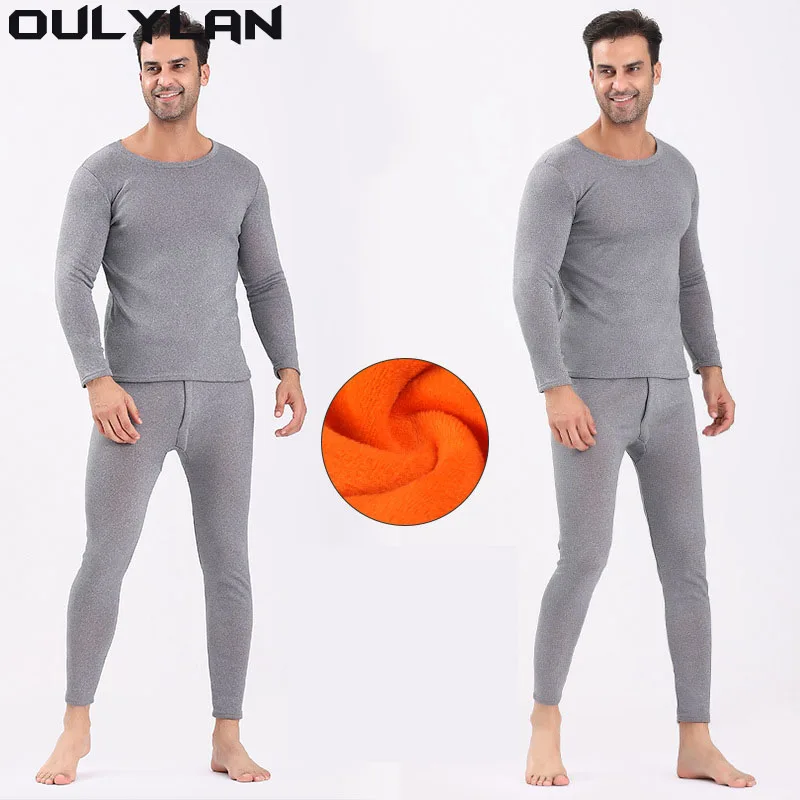 

Men Warm Solid Women Thermal Top Long Pants Set Underwear Set Heavyweight Stretch Breathable Pajamas Set Unisex Winter Clothing