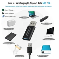 AU61-2Pcs USB Data Blocker USB-A Data Blocker Protect Against Juice Jacking Support Safe Quick Charge Stop Data Theft 2