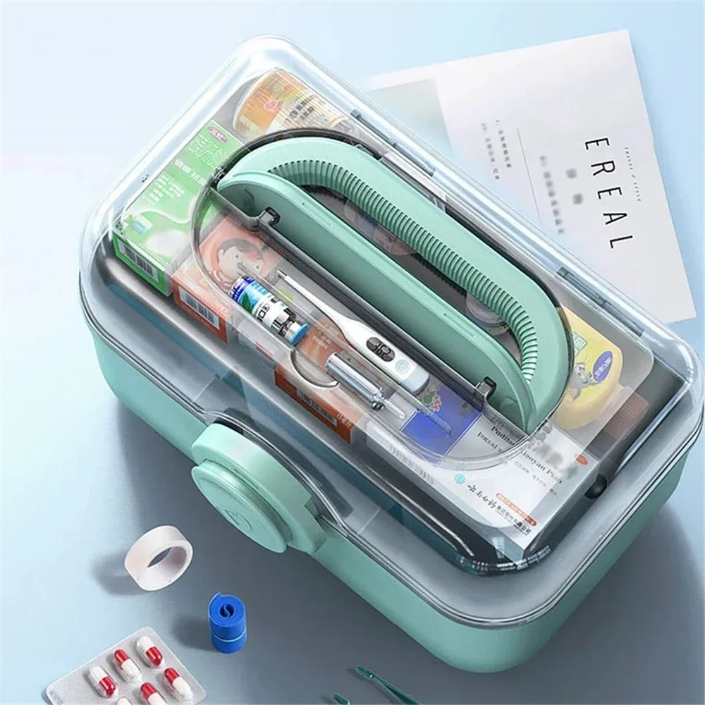 

Medicine Organizer Family Storage Emergency Container Capacity Portable 3 Box Kit First Aid Large Layers