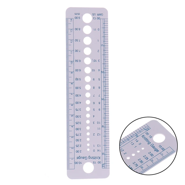 1PC Grey Plastic 2-10mm Sew Ruler Tools Knitting Needle Gauge Inch Cm Ruler  Tool 16 X 4 Cm - AliExpress