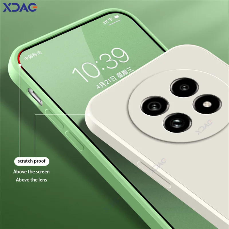 Premium Liquid Silicone 360° Soft Square Back Shield Phone Case Cover