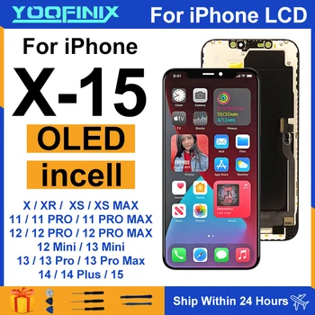 OLED For iPhone X XR LCD XS MAX Display Touch Screen For iPhone 11 Pro Max Display 12 Pro 13 Mini 14 15 LCD Replace Parts