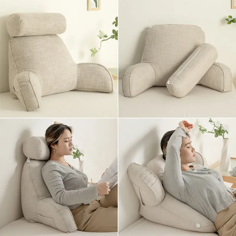 Fleece Lumbar Support Pillow 3 Section Back Pillow Office Chair Pillow for  Back