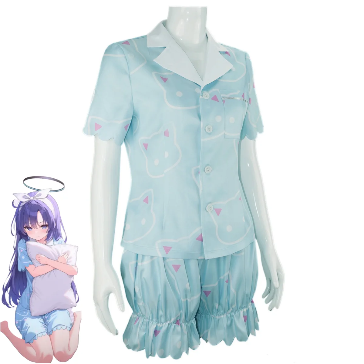 Blue Archive: Hayase Yuuka | Blue Outsuit Cosplay Costume Set 34 Blue Archive Hayase Yuuka Millennium Science Academy School Uniform Cosplay Costume