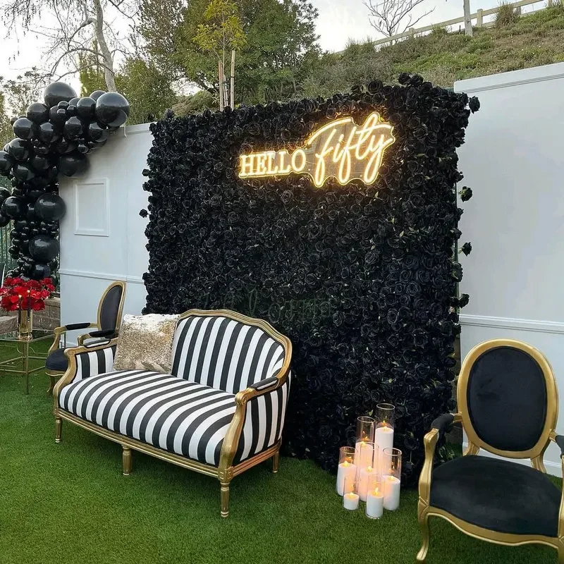 Flower Wall Backdrop Panel Flower Walls Silk Flower Wall Decor for Wedding Party Baby Bridal Shower Decoration 60cmx40cm 1Piece