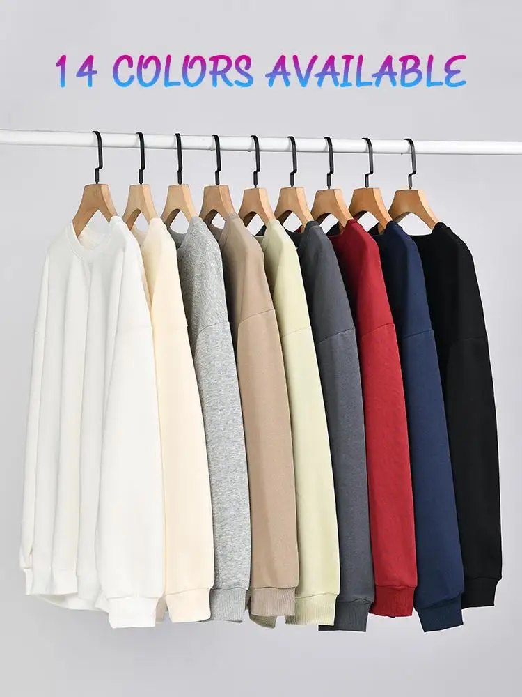 14 Colors Available Hip Hop Culture DIY Men Sweatshirt Autumn Oversize Simple Pullover Street S-Xxl Comfort