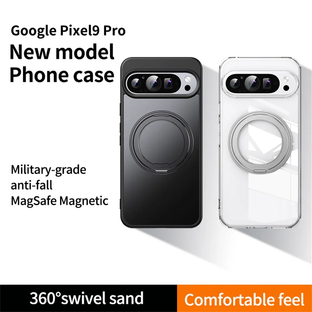 360° Rotating Magnetic Metal Stand Shockproof Case with Wireless Charging Compatibility