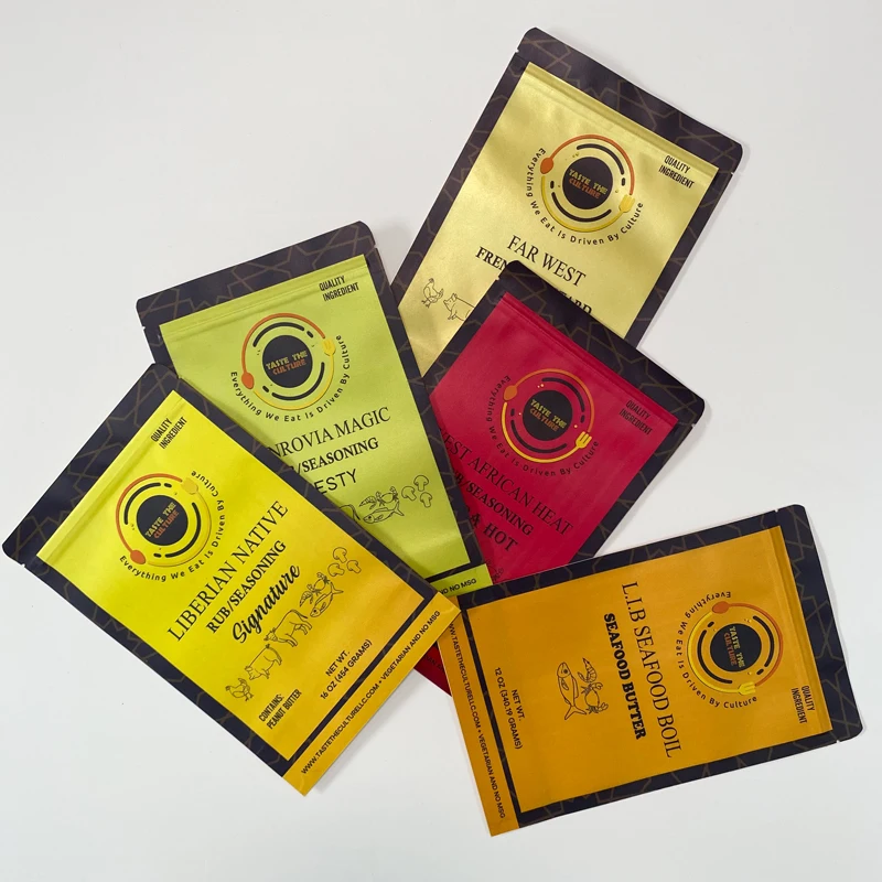 50 개/몫 사용자 정의 차 주머니 식품 Packagage 컬러 인쇄 크래프트 지퍼 잠금 스탠드 포장 가방 사용자 정의 로고와 파우치를 세우십시오