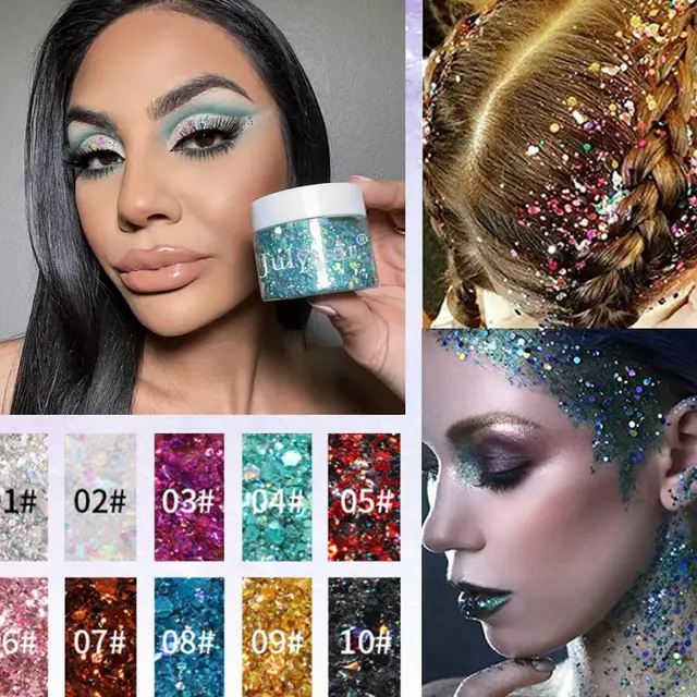 Gel grueso con purpurina para ojos, pegatinas para el cuerpo y la cara,  maquillaje, fiesta, Festival, Rave, cosméticos para la cara - AliExpress