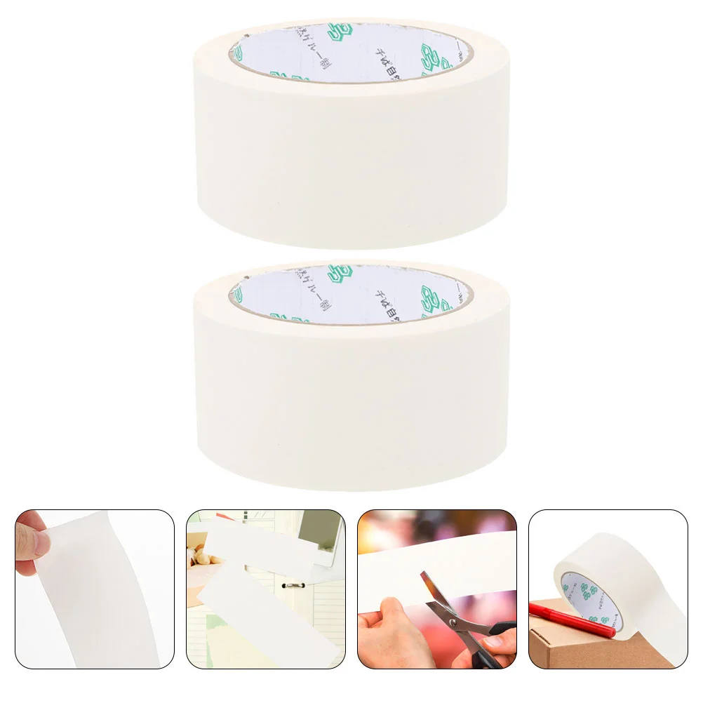 

2 Rolls Writable Paper Sealing Tape Writable Kraft Packing Tape Multi-use Adhesive Packing Tape