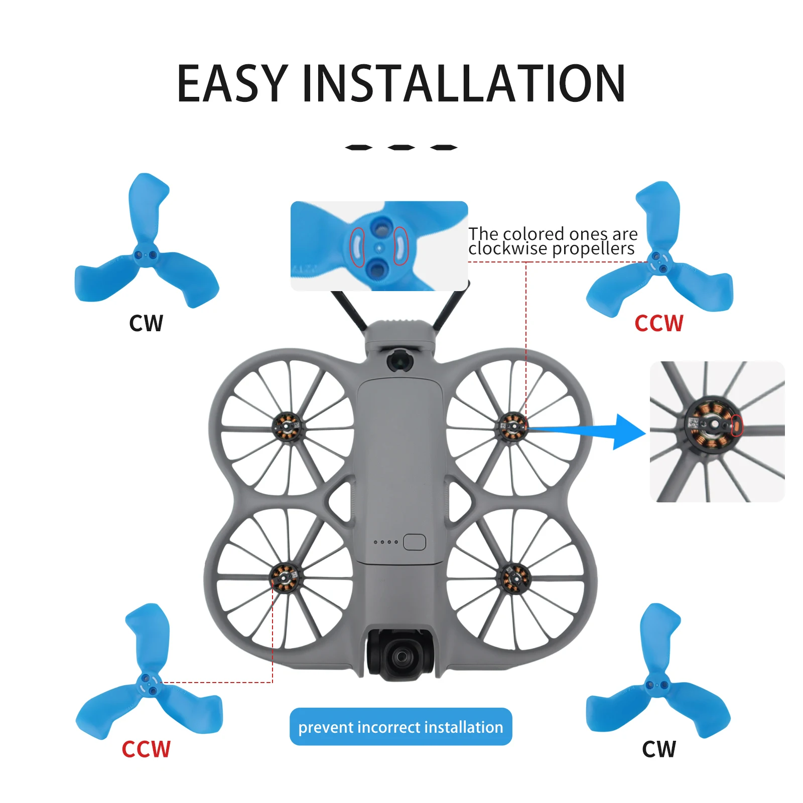 Pales d'hélice Neo2 pour DJI - Lot de 4, légères et colorées