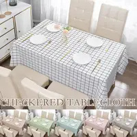 Nordic Style Grid Printed Household Waterproof Oil-proof Party Dining TableCloth Decoration Table Table Cloth Rectangle Cover 1