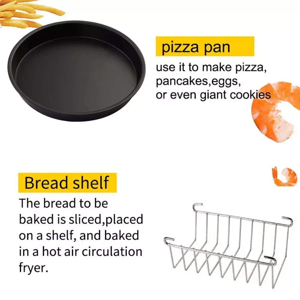 8pcs Air Fryer Accessories Set for Gowise, Phillips, Cozyna, Secura - Fit all Airfryer 3.7-5.8QT 4