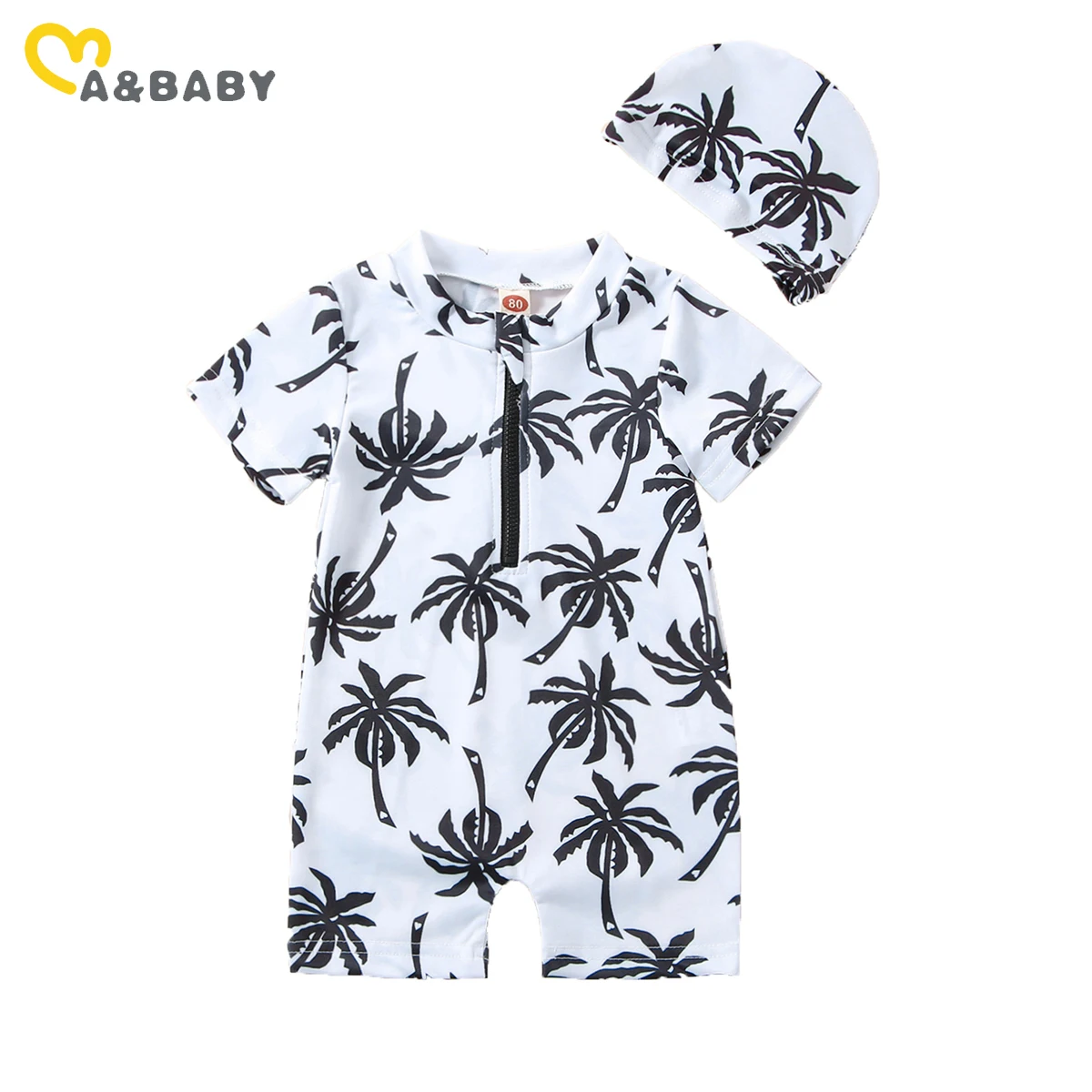 Newborn Infant Baby Boy Swimsuit + Hat 0-18M Summer Beachwear Bathing Suit children swimwear