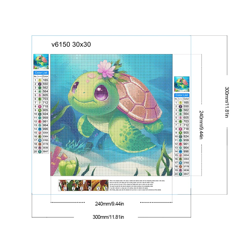 5D DIY Full Round Drill Diamond Painting Sea Turtle Kit Home Decor Art Craft diamond painting