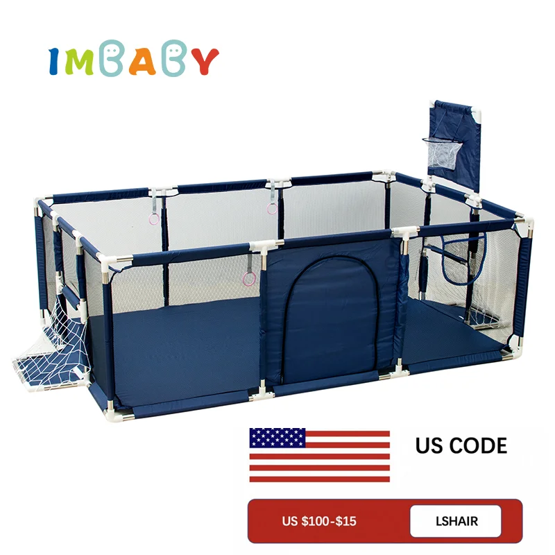 Baby Playpen IMBABY Indoor Baby Playground Park for Balls Pool Basketball Activities Gym Safety Child Game Fence