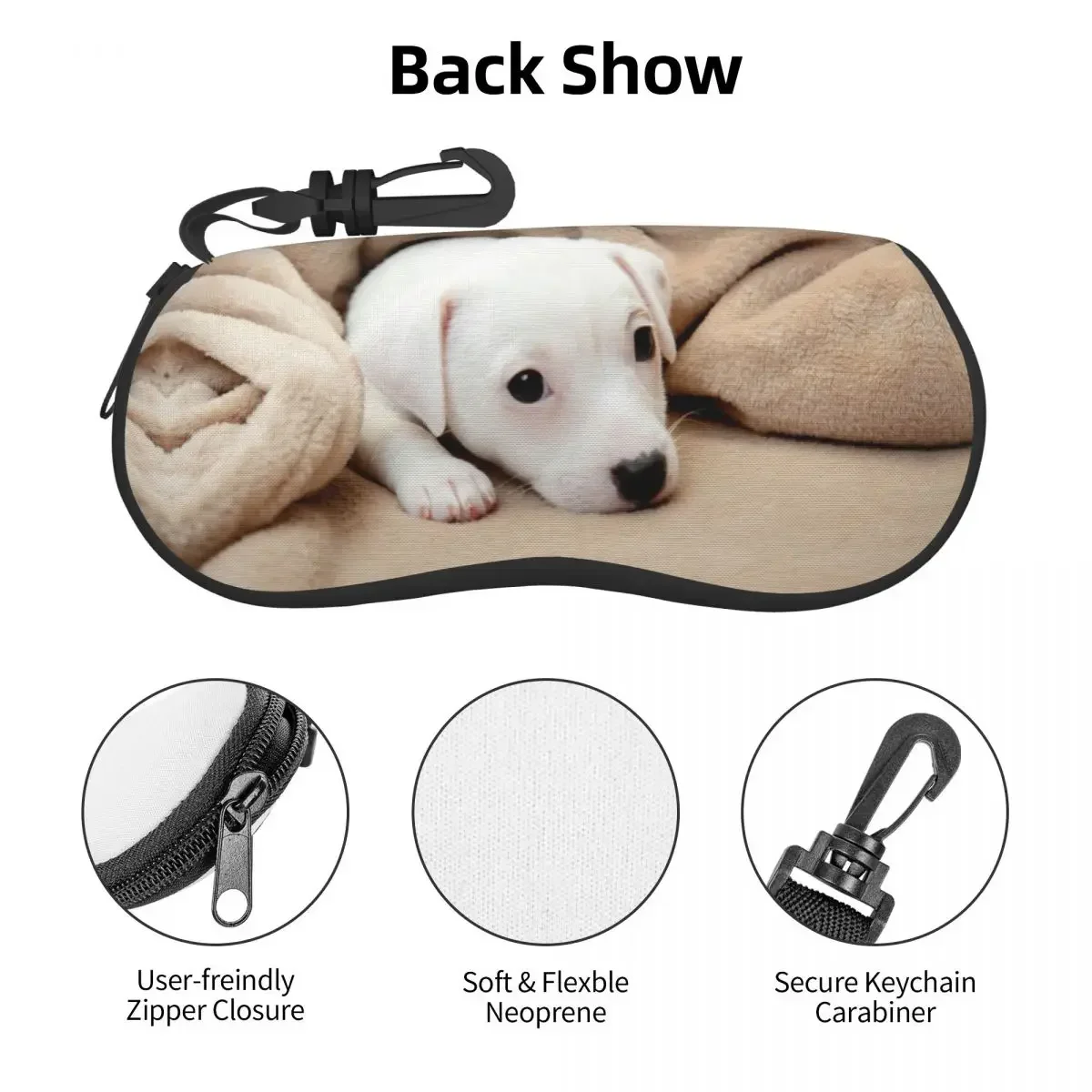 Glasses Case Cute Doggy Portable Zipper Unglasses Cover Storage