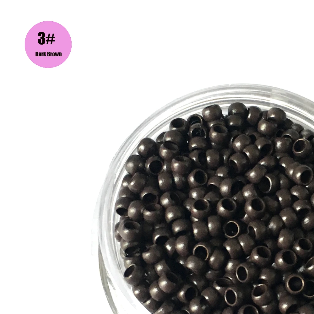 나노 팁 헤어 익스텐션용 보이지 않는 나노 마이크로 비즈, 나노 링 비즈, 미니 나노 비즈, 구리 링, 2.5mm, 1000 개