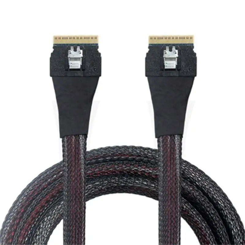 652F 슬림라인 SAS4.0 SFF-8654 8i SFF-8654 8i 서버 케이블 날짜 74핀 커넥터 24Gbps