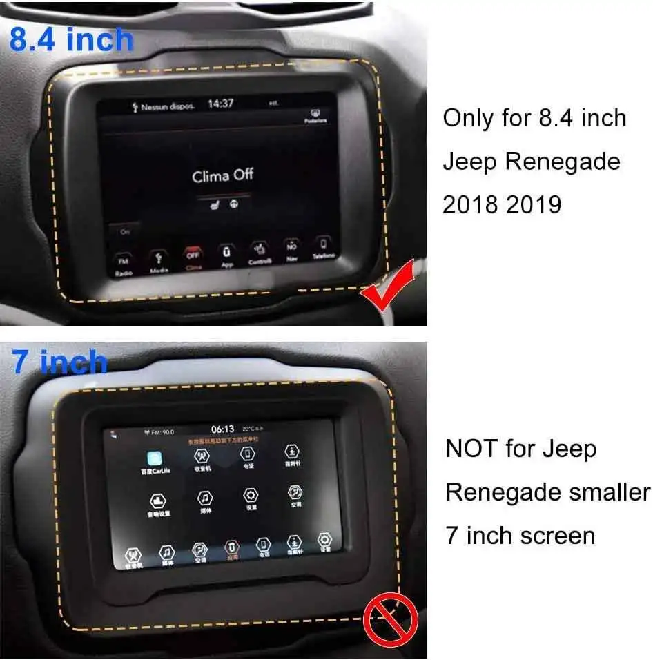 WMTCNC 8.4 Protezione dello Schermo in Vetro Temperato HD Trasparente per Jeep per Wrangler JL 2018 Anno di Navigazione GPS per Auto Protezione dello Schermo per Auto in-Dash Proteggere