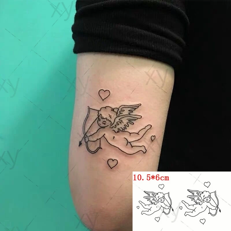 Waterproof Temporary Tatoo Sticker Couple Red Heart Wing 'love' Art Tattoo WaterTransfer Fake Flash Tatto for Man Women