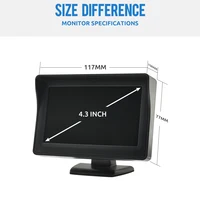 Car Rear View Camera Wide Degree  4.3" TFT LCD Display or Monitor Waterproof Night Vision Reversing Backup 2In1 Parking Revere - Image 2