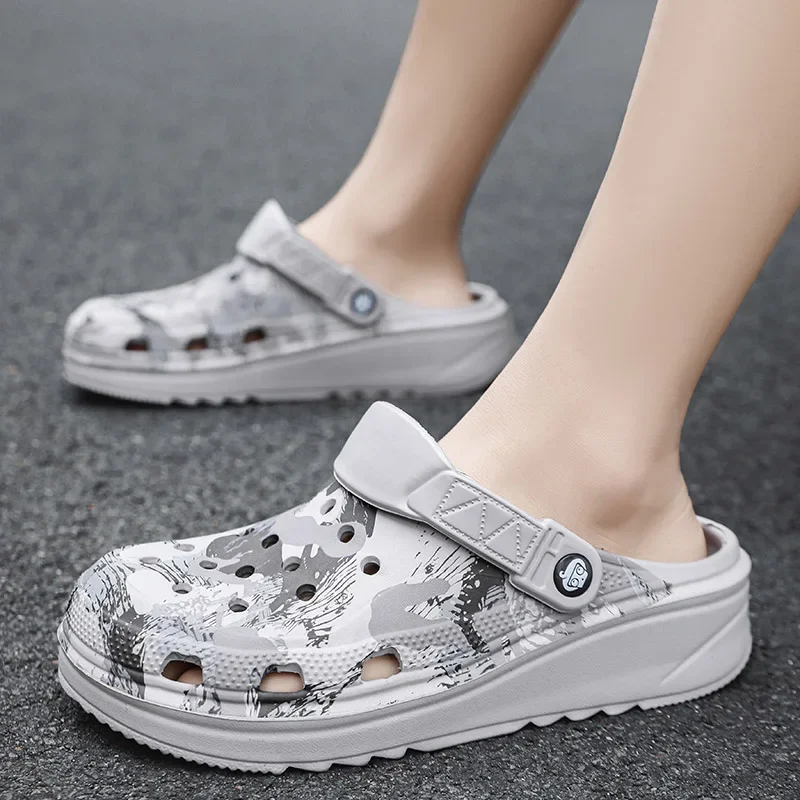 Men Slippers Camouflage Platform Outdoor Summer Clogs Shoe Women Beach Sandals Male Soft EVA Indoor Home Slides Lover Flip Flops 3