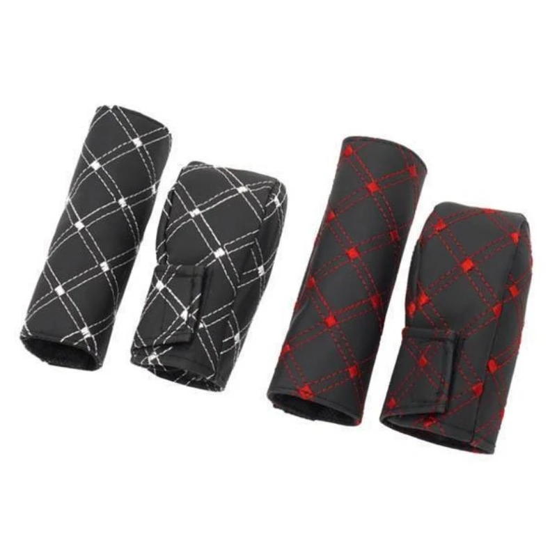 2-piece Car Handbrake Gear Shift Cover Kits Hand Brake Cover Sleeve Car Interior Decoration