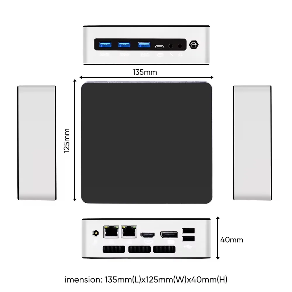 2025 Topton 13th Gen Mini Gaming PC i7 1360P 2xDDR5 4800MHz 2*NVMe Windows 11 NUC Mini PC Portable Computer 2 LAN HTPC WiFi6 4