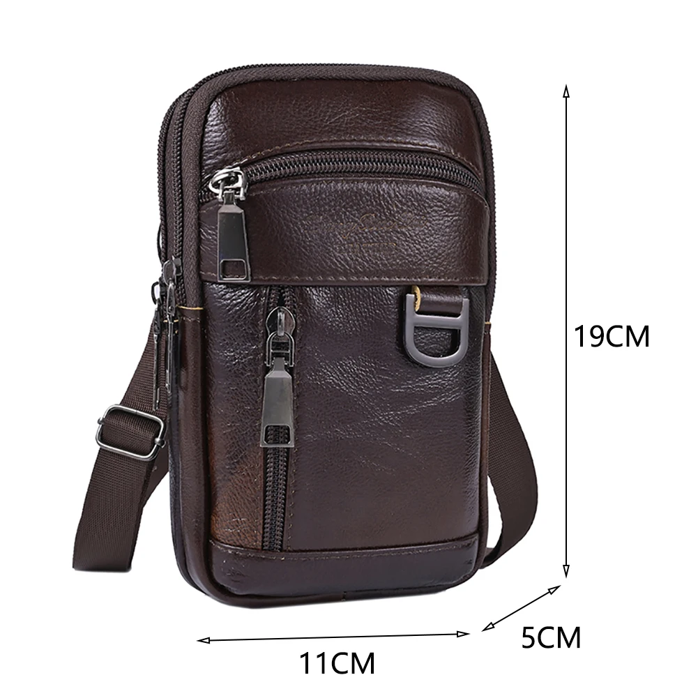 Men Stylish Crossbody Bag Waterproof Leather Simple Shoulder Bag Lightweight Vintage Waist Pouch Men Daily Sports Bag