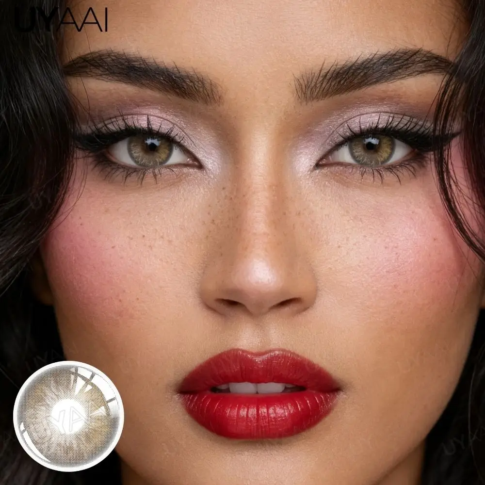 Enhanced Natural Look Colored Contact Lenses for Women, 1 Pair - Brown & Gray Options