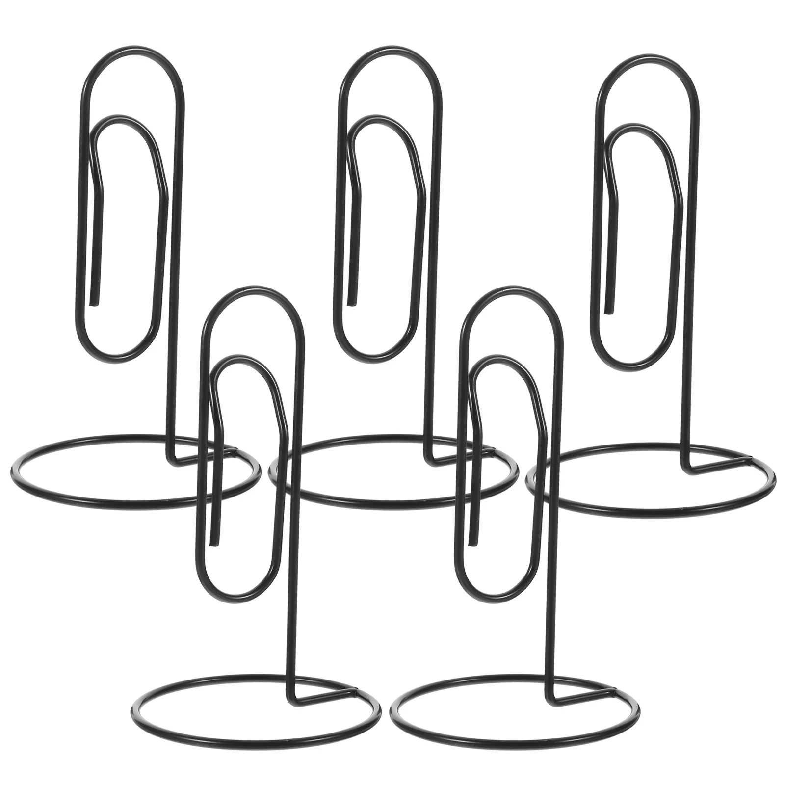 5 Pcs Office Desks Fix Paperclips Message Folder Metallic Line Plating File Clamps