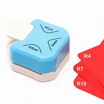 Mini punzone angolare 3-in-1 R4/R7/R10 per la creazione di biglietti, design arrotondato, scrapbooking, fai da te, lavorazione della carta