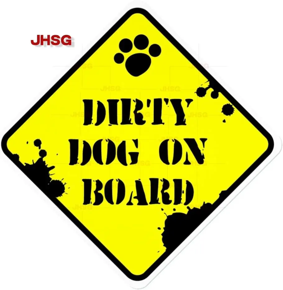 

Car Rescue Sticker (dirty Dog on Board) Waterproof and Sunscreen Vinyl Sticker