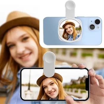 Smartphone fotocamera obiettivo Selfie specchio Clip Kit per IPhone Samsung Smartphone Live Streaming foto Video Selfie Vlog accessori