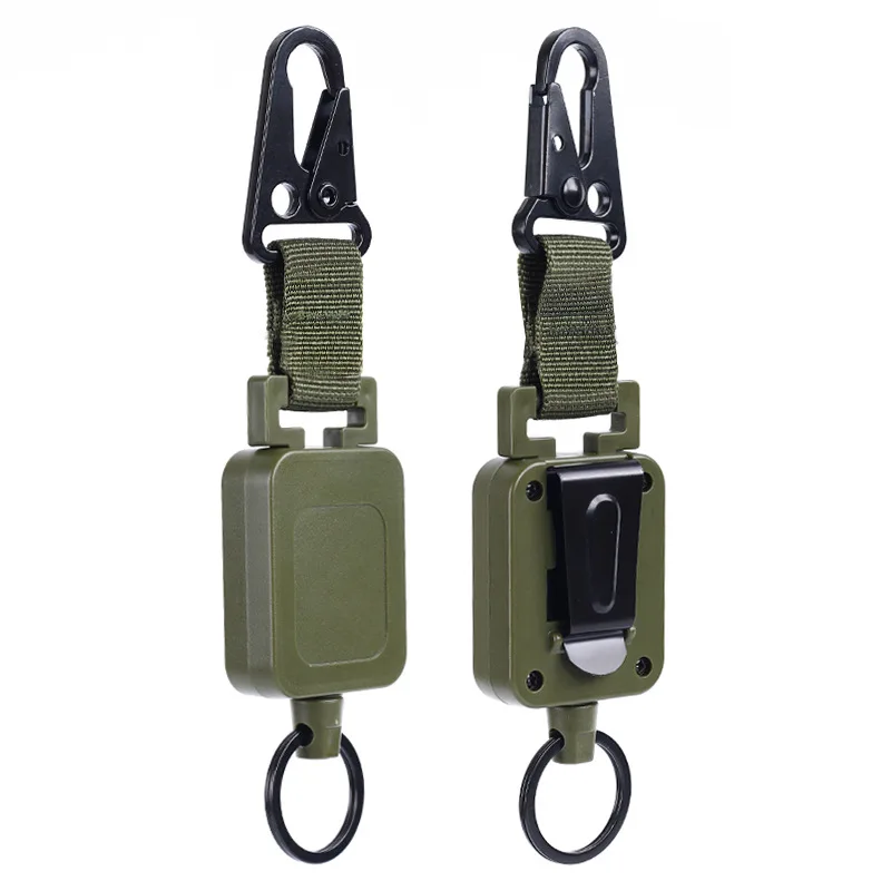 

Wholesale 10pcs/lot Retractable Badge Reel Buckle Outdoor Army Green Eagle Beak Buckle with High Strength Steel Wire Clip
