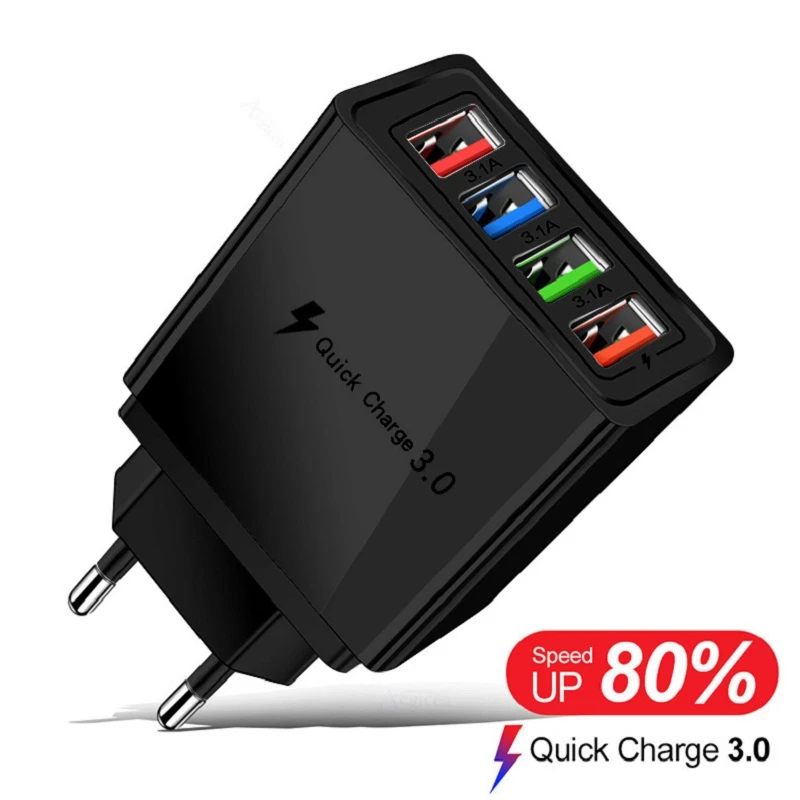  For iPhone 13 Charger Quick Charge 3.0 Phone Adapter Wall Mobile Charger Fast Charging For Samsung Xiaomi mi Tablets USB Charger 