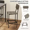 5-Piece Dining Table Set W/Counter Height Table & 4 Bar Stools, Modern Kitchen Dining Set W/Footrest & Backrest, Space-S 5