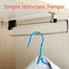 1pc retractable wardrobe hanging rod, drawer style storage rod, adjustable folding metal hanging rail, saving space 5